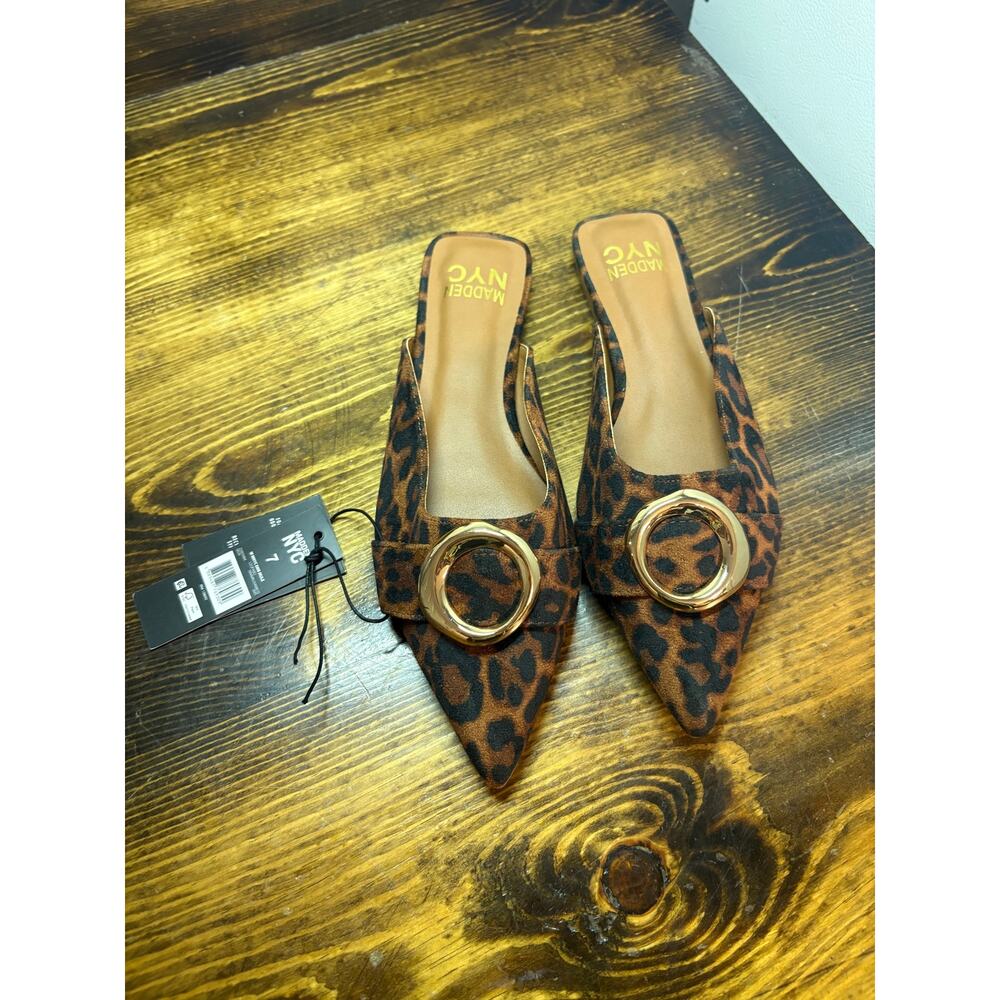Madden NYC Leopard Pointed Toe Flats Size 7